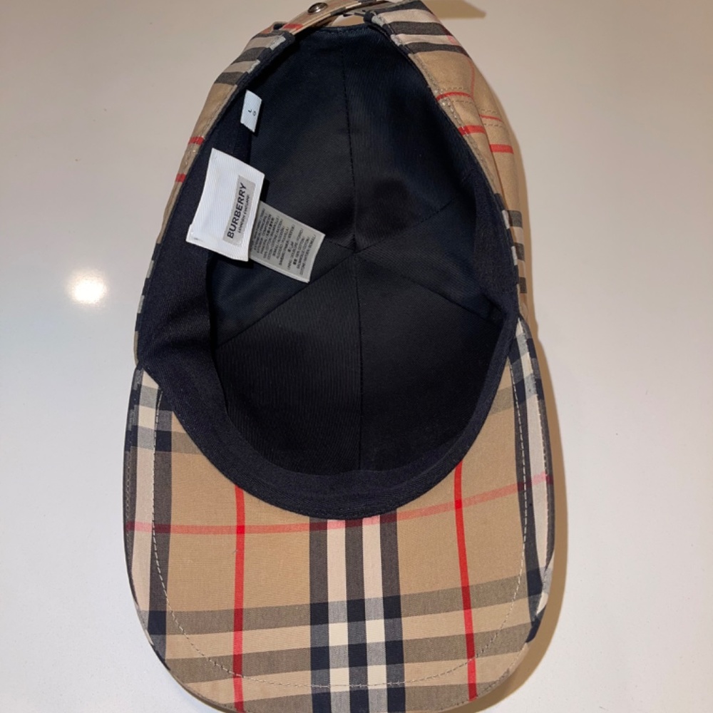 Burberry Monogram Motif Vintage Check Cotton Baseball Cap - Picture 5 of 5